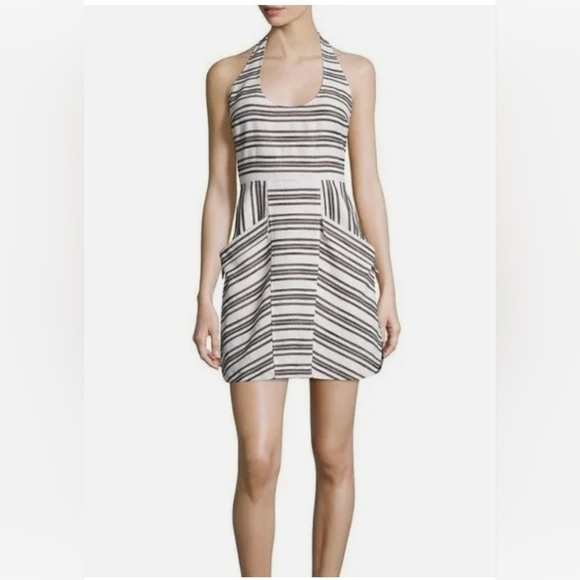 A.L.C. Hudson Striped Halter Dress - Picture 1 of 15